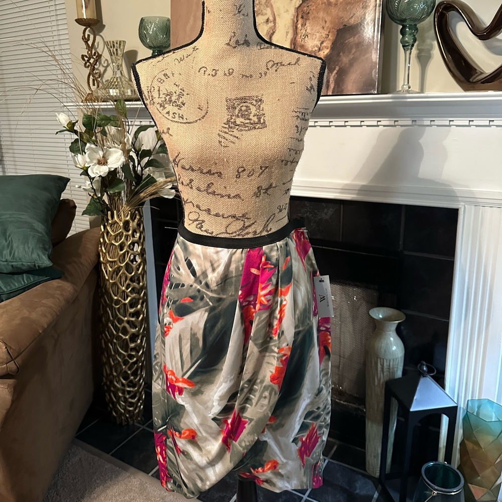 Worthington Floral Wrap Front Skirt